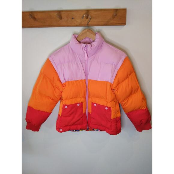 LEGO Target Collaboration Colorblock Puffer Vest Women's M Pink Orange Red - Picture 1 of 12